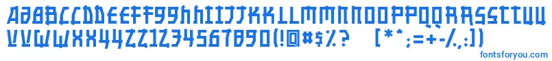 フォントNippontoon – 白い背景に青い文字