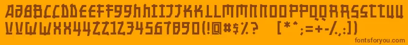 Nippontoon Font – Brown Fonts on Orange Background