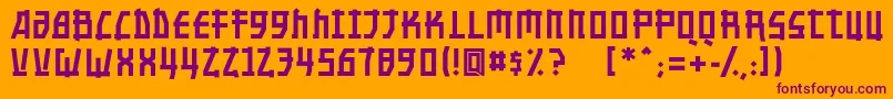 Nippontoon Font – Purple Fonts on Orange Background