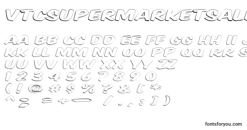 Vtcsupermarketsaleopendisplay-fontti – aakkoset, numerot, erikoismerkit