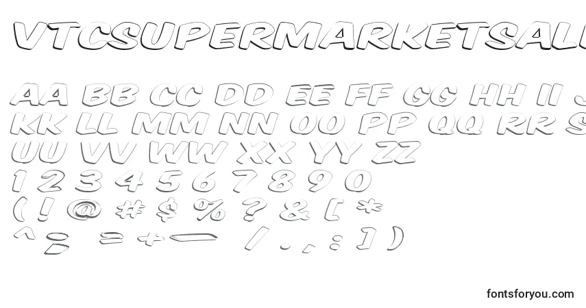 Schriftart Vtcsupermarketsaleopendisplay – Alphabet, Zahlen, spezielle Symbole