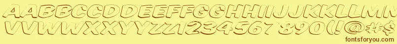Vtcsupermarketsaleopendisplay-Schriftart – Braune Schriften auf gelbem Hintergrund
