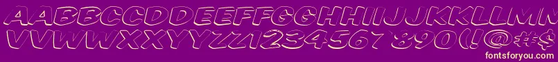 Vtcsupermarketsaleopendisplay-Schriftart – Gelbe Schriften auf violettem Hintergrund