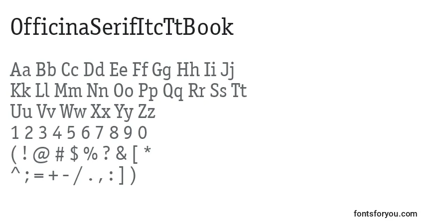 Schriftart OfficinaSerifItcTtBook – Alphabet, Zahlen, spezielle Symbole
