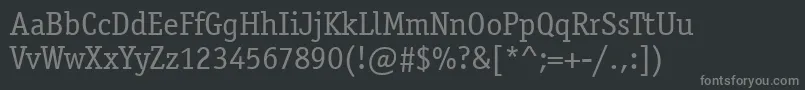フォントOfficinaSerifItcTtBook – 黒い背景に灰色の文字