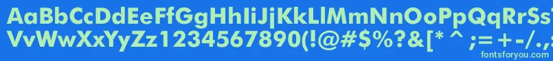 JensenBlack Font – Green Fonts on Blue Background