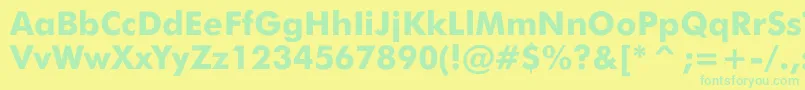 JensenBlack Font – Green Fonts on Yellow Background