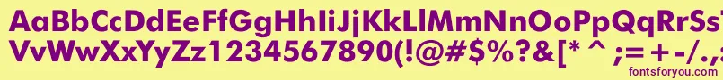 JensenBlack Font – Purple Fonts on Yellow Background