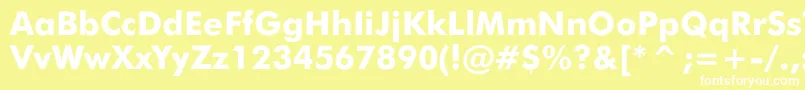 Czcionka JensenBlack – białe czcionki na żółtym tle