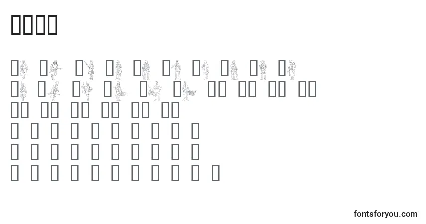 Schriftart Ww1A – Alphabet, Zahlen, spezielle Symbole