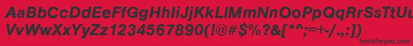ArezzoDemiitalic Font – Black Fonts on Red Background