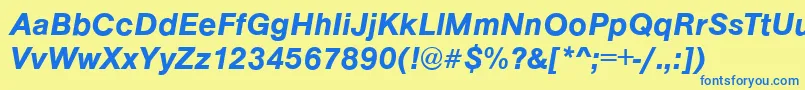 ArezzoDemiitalic Font – Blue Fonts on Yellow Background