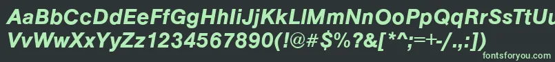 Fonte ArezzoDemiitalic – fontes verdes em um fundo preto