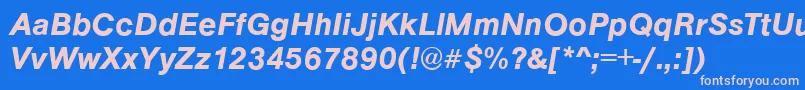 Шрифт ArezzoDemiitalic – розовые шрифты на синем фоне