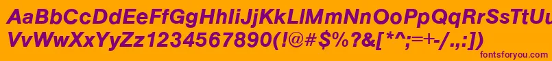 ArezzoDemiitalic Font – Purple Fonts on Orange Background