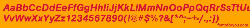 ArezzoDemiitalic Font – Red Fonts on Orange Background