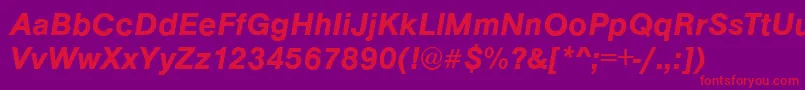 ArezzoDemiitalic Font – Red Fonts on Purple Background