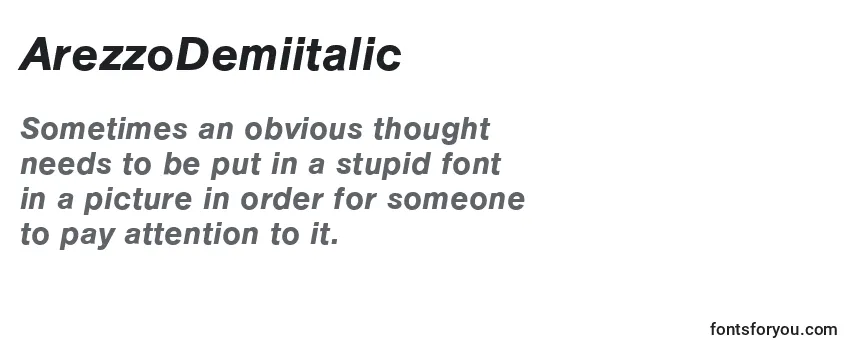Review of the ArezzoDemiitalic Font