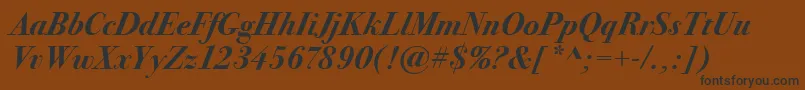 BodoniSeventytwoItcBoldItalic Font – Black Fonts on Brown Background