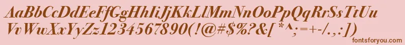 BodoniSeventytwoItcBoldItalic Font – Brown Fonts on Pink Background