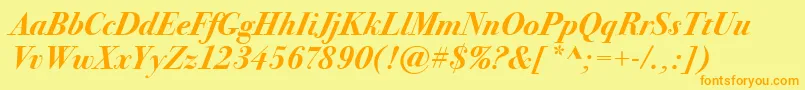 BodoniSeventytwoItcBoldItalic Font – Orange Fonts on Yellow Background