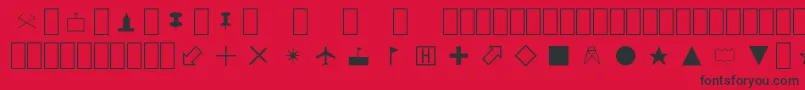 MapSymbols Font – Black Fonts on Red Background