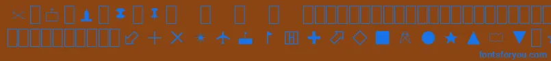 Więcej informacji o czcionce MapSymbols Czcionka MapSymbols – niebieskie czcionki na brązowym tle