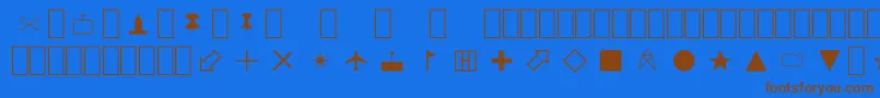 MapSymbols Font – Brown Fonts on Blue Background