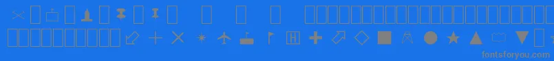 MapSymbols Font – Gray Fonts on Blue Background