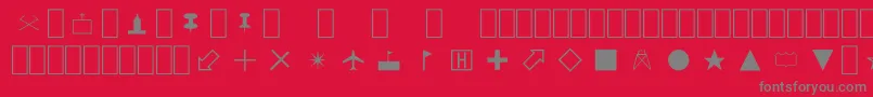 MapSymbols-Schriftart – Graue Schriften auf rotem Hintergrund