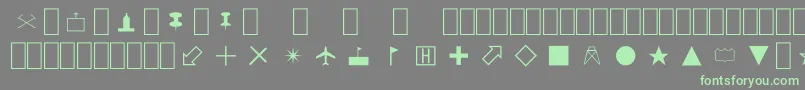 MapSymbols Font – Green Fonts on Gray Background