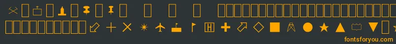 MapSymbols Font – Orange Fonts on Black Background