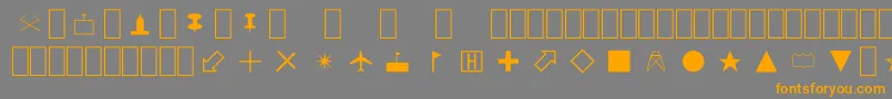 MapSymbols Font – Orange Fonts on Gray Background
