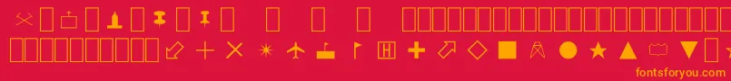 MapSymbols Font – Orange Fonts on Red Background