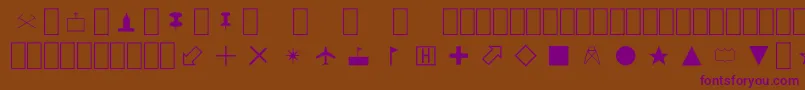 MapSymbols Font – Purple Fonts on Brown Background