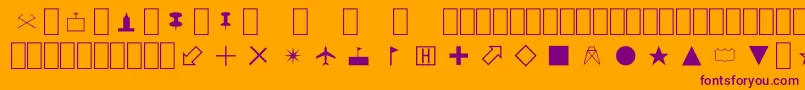 MapSymbols Font – Purple Fonts on Orange Background
