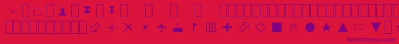 MapSymbols Font – Purple Fonts on Red Background