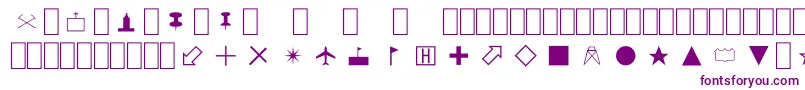 MapSymbols Font – Purple Fonts on White Background