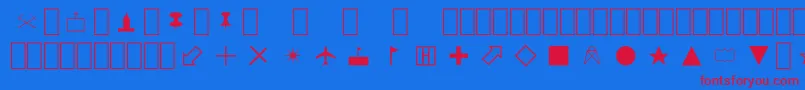 フォントMapSymbols – 赤い文字の青い背景