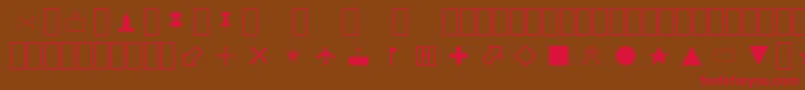 MapSymbols Font – Red Fonts on Brown Background