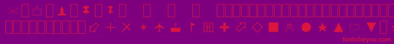 MapSymbols Font – Red Fonts on Purple Background