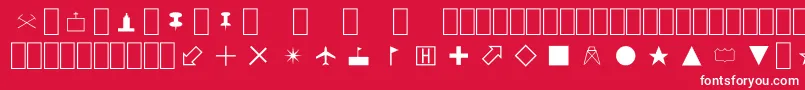 MapSymbols-Schriftart – Weiße Schriften auf rotem Hintergrund