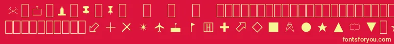 MapSymbols Font – Yellow Fonts on Red Background