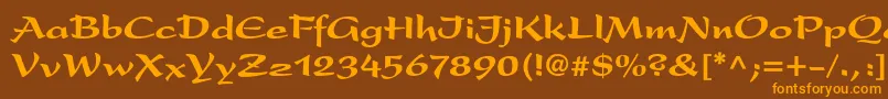 PresentLtBlack Font – Orange Fonts on Brown Background