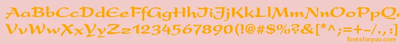 PresentLtBlack Font – Orange Fonts on Pink Background