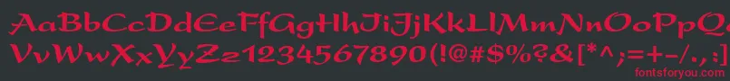 フォントPresentLtBlack – 黒い背景に赤い文字