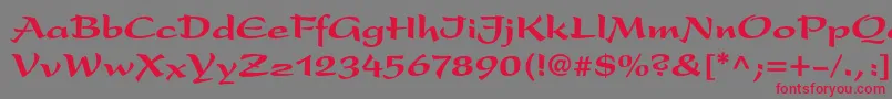 PresentLtBlack Font – Red Fonts on Gray Background