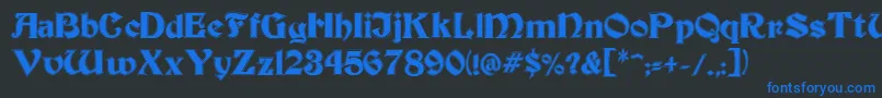 フォントBeckerInline – 黒い背景に青い文字