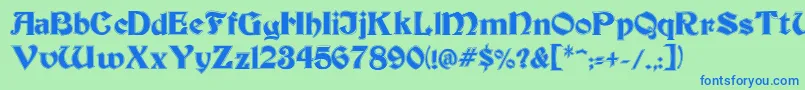 Шрифт BeckerInline – синие шрифты на зелёном фоне