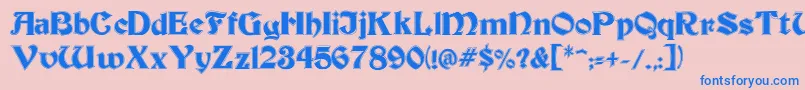 BeckerInline Font – Blue Fonts on Pink Background
